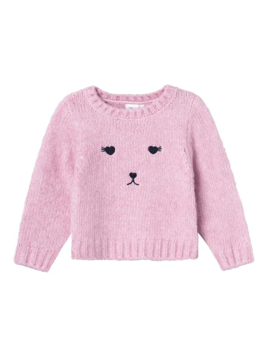 NAME IT nmf obibi ls knit jumper pink 13233167 aw24 