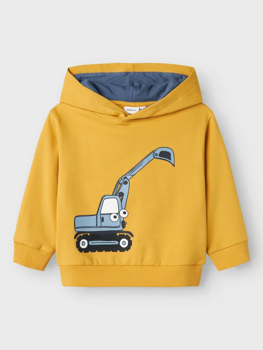 NAME IT nmm nutraktor nreg sweat hoodie mustard digger 13233677 aw24 