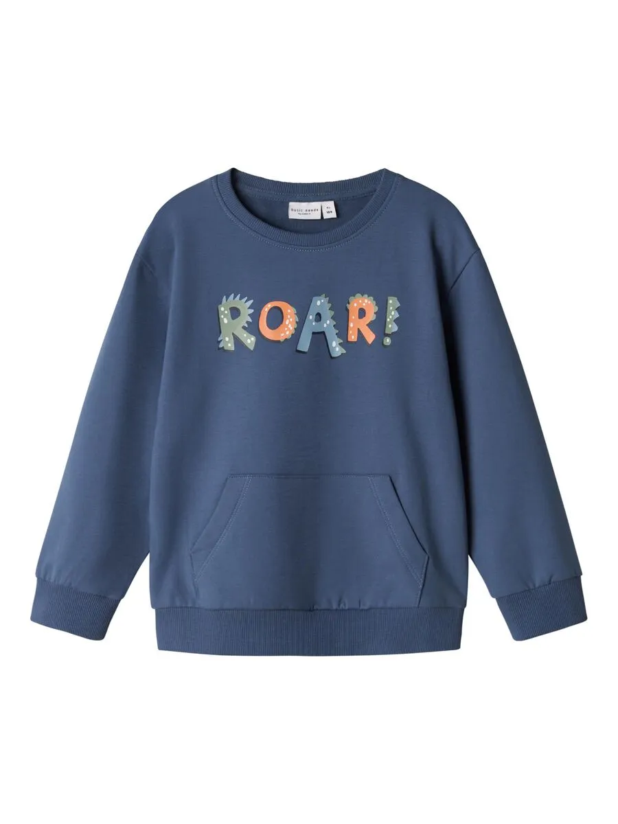 NAME IT nmm vugo ls nreg sweat bru blue roar sweater 13234314 aw24 