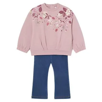 MAYORAL mini girls sweater and jegging set pink 2707aw24