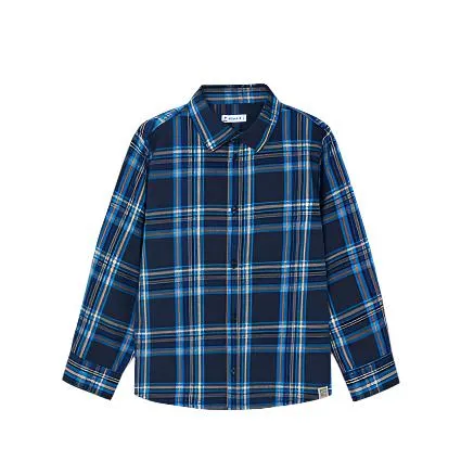 MAYORAL kid boys blue check ls shirt 4115aw24