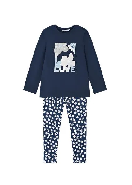 MAYORAL kid girls leggings set navy 4713aw24