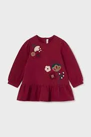 MAYORAL mini girls fleeced jumper dress red 2924aw24