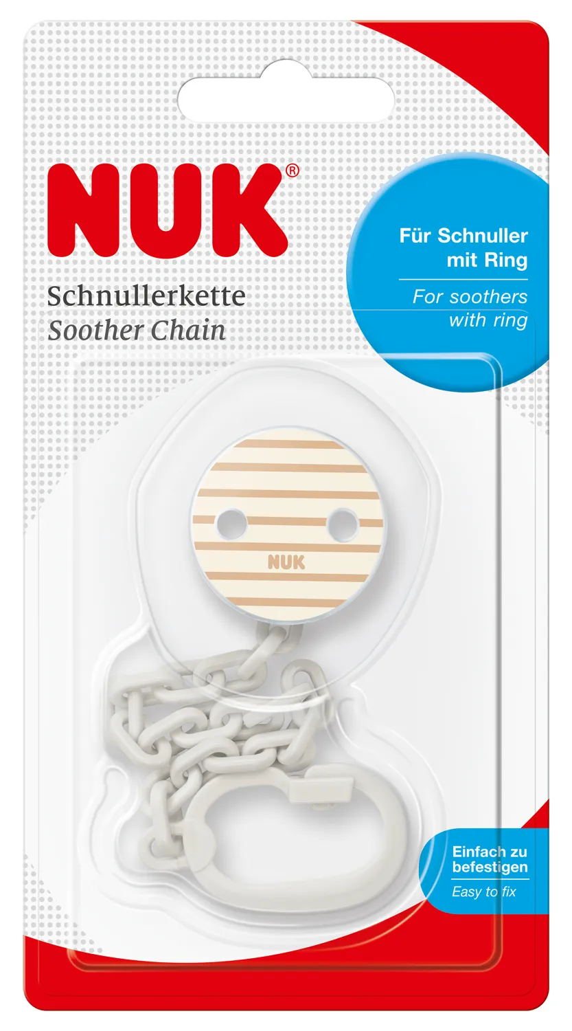 nuk soother chain beige stripes