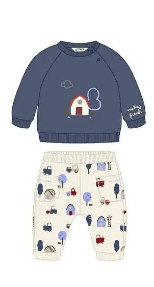 MAYORAL newborn boys 2pce tracksuit blue cars 2625aw24