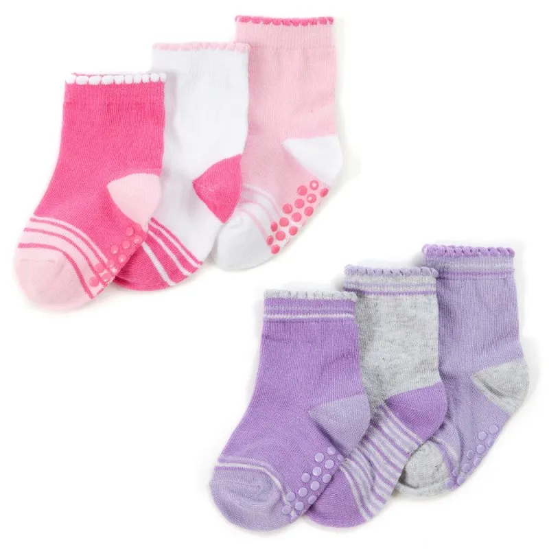 TICK TOCK Baby Girls 3 Pack Heel & Toe Socks With Grippers 44b978