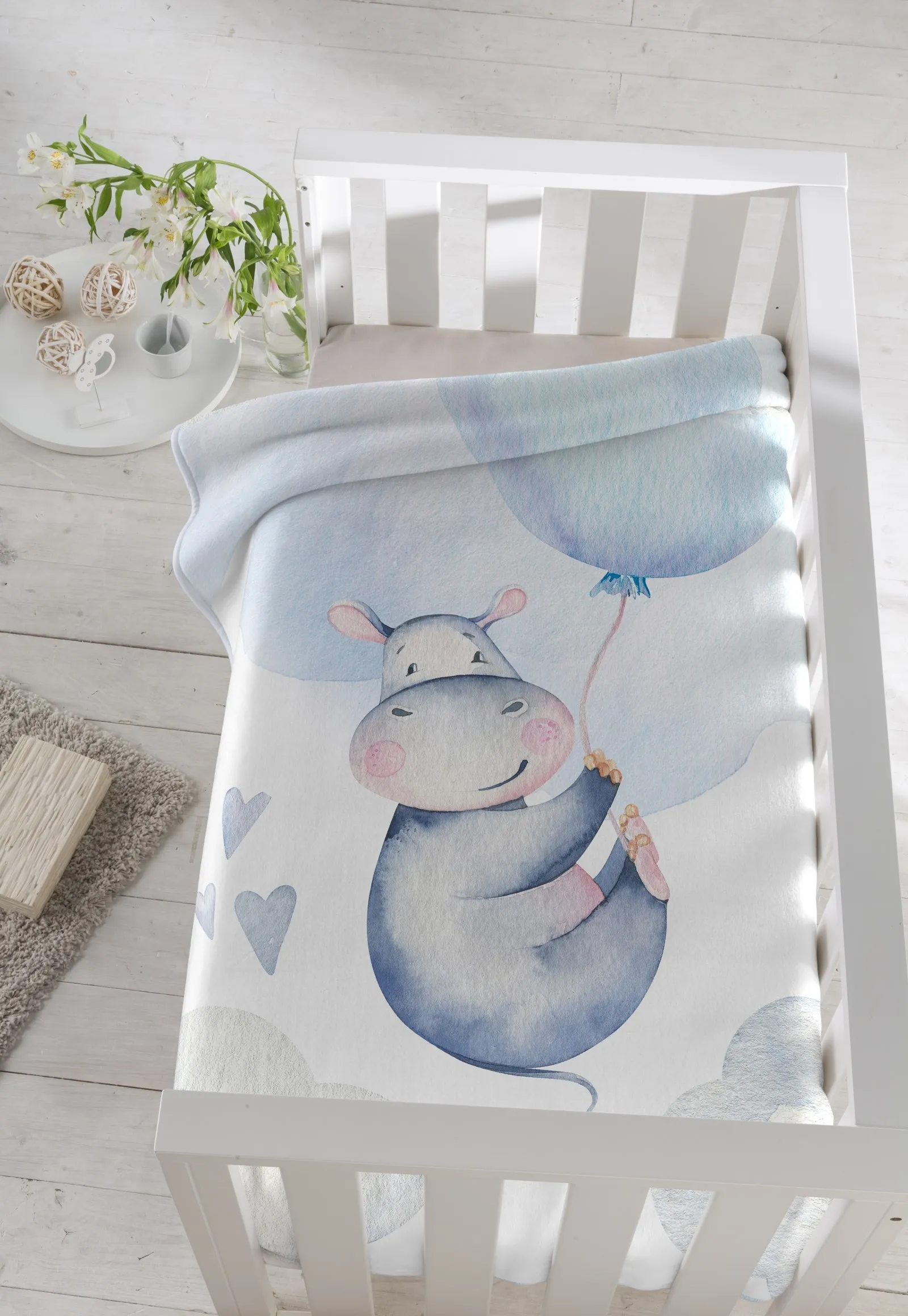 Pielsa Boxed Blanket Hippo Blue (110x140cm) 6309