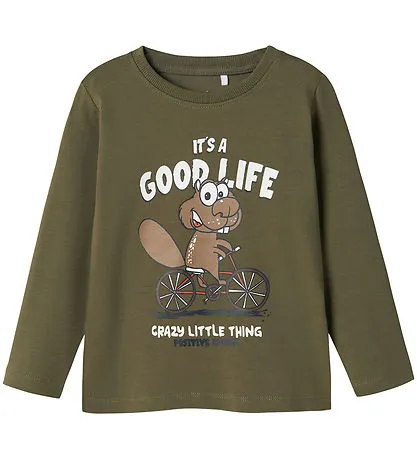 NAME IT nmm vux good life long sleeve green 13224978 aw24