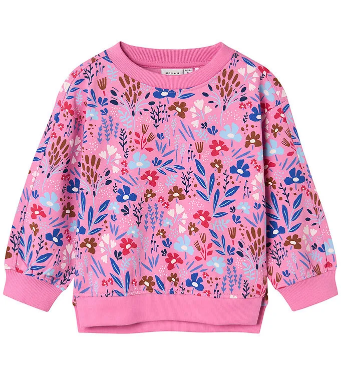 NAME IT nmf nirana sweater pink flowers 13231094 aw24