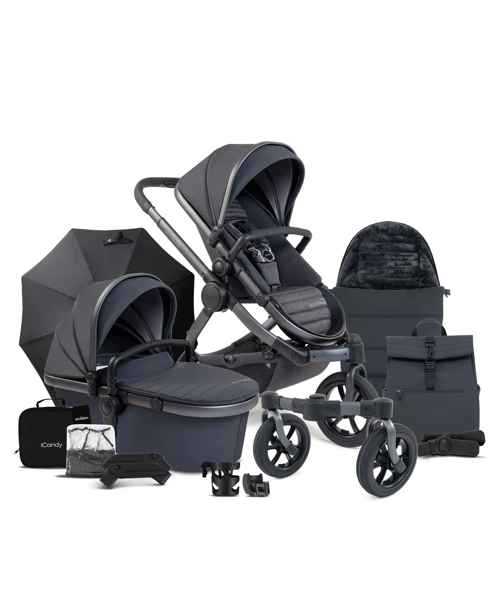 iCandy Peach 7 All Terrain Complete Bundle - Storm Grey 