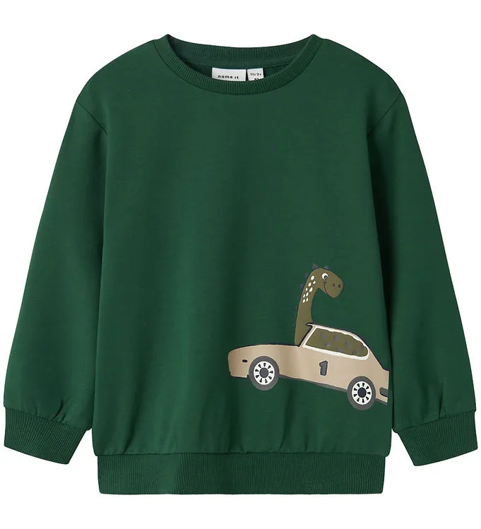 NAME IT nmm barlas nreg sweater green dino race car 13238895 ss25 