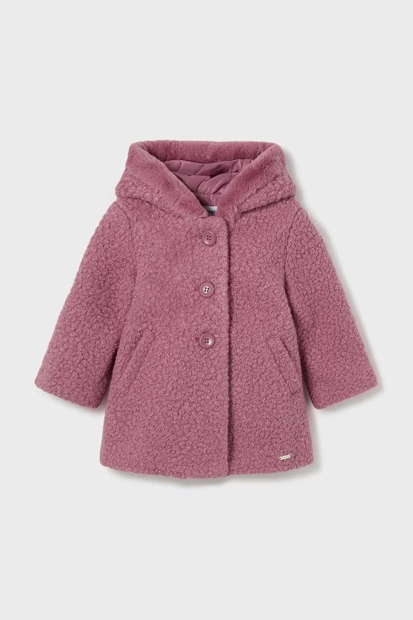 MAYORAL mini girls shearling coat blush 2478aw24 