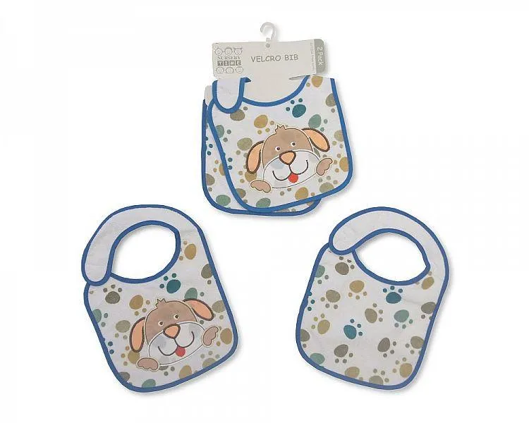 NURSERY TIME velcro bib puppy 2pk bw104-708