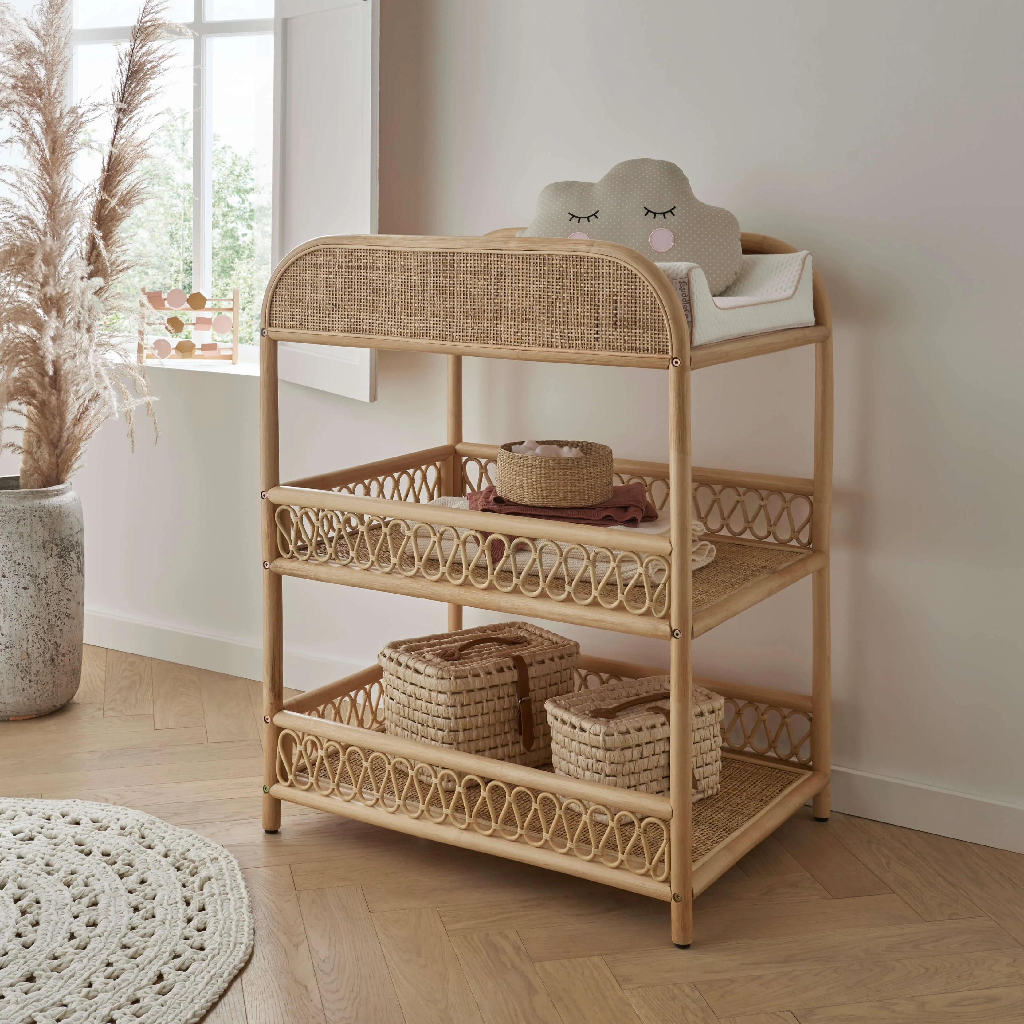 Cuddleco Aria Rattan Open Shelved Changer