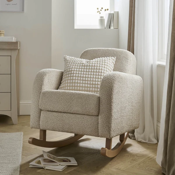 cuddle co etta nursing chair boucle mushroom