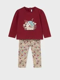 MAYORAL mini girls leggings set red house 2714aw24