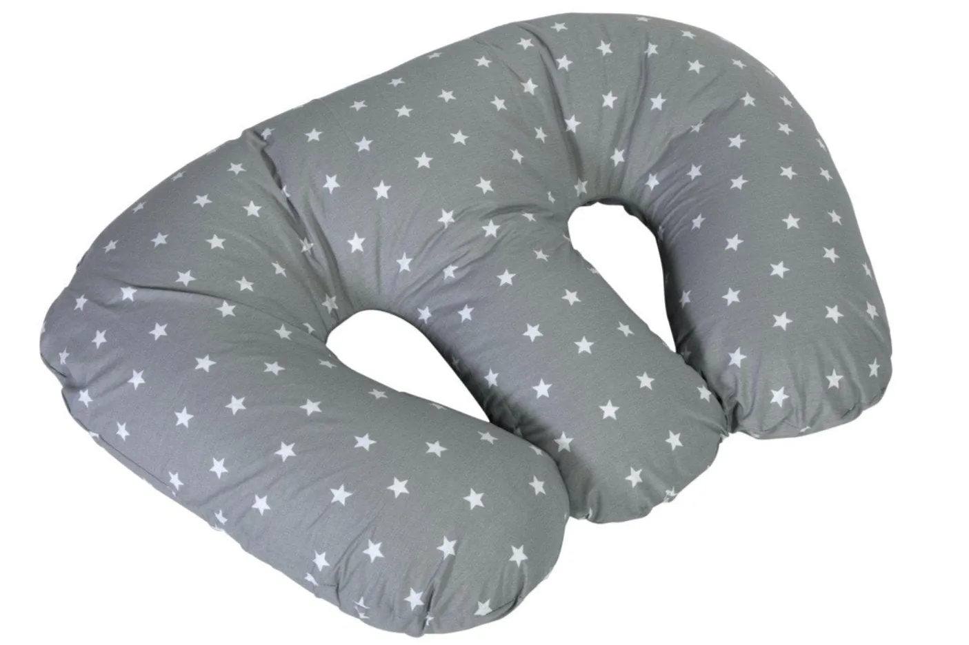 Cuddles Collection Twin Nursing Pillow Grey Star