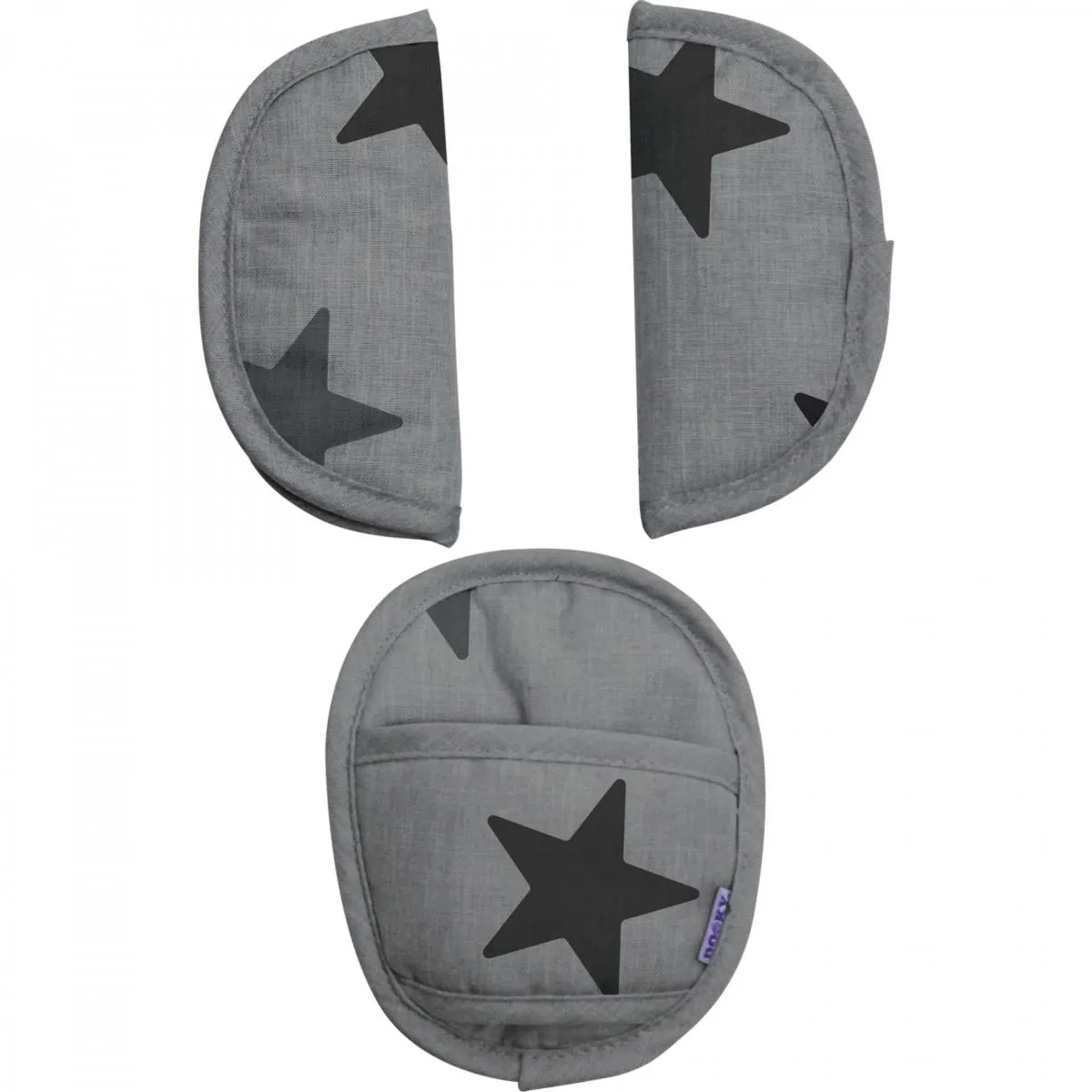 Dooky Universal Harness Pads grey star