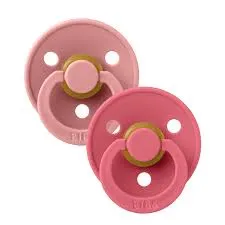 Bibs pacifier 2pk symmetrical size 1 dust pink/coral 2121433