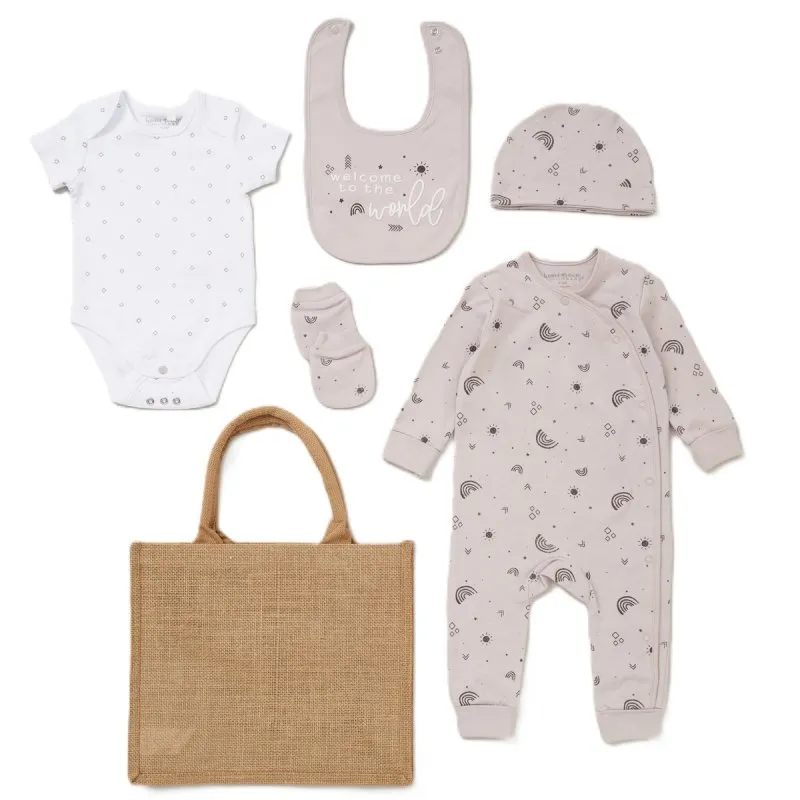 HOME GROWN Baby Unisex Organic Cotton 6 Piece Gift Set E08705