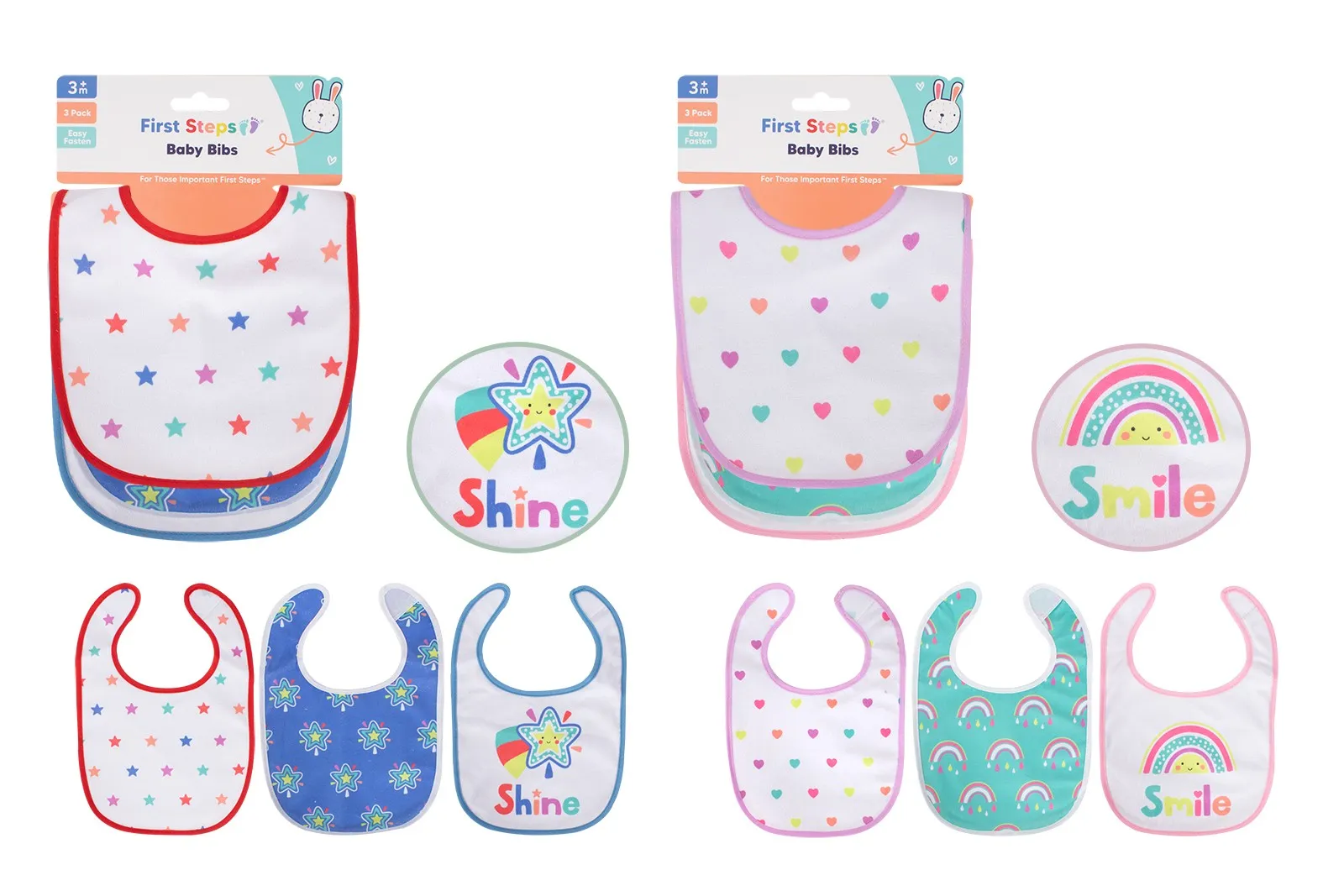 First Steps 3 Pack Bibs FS943