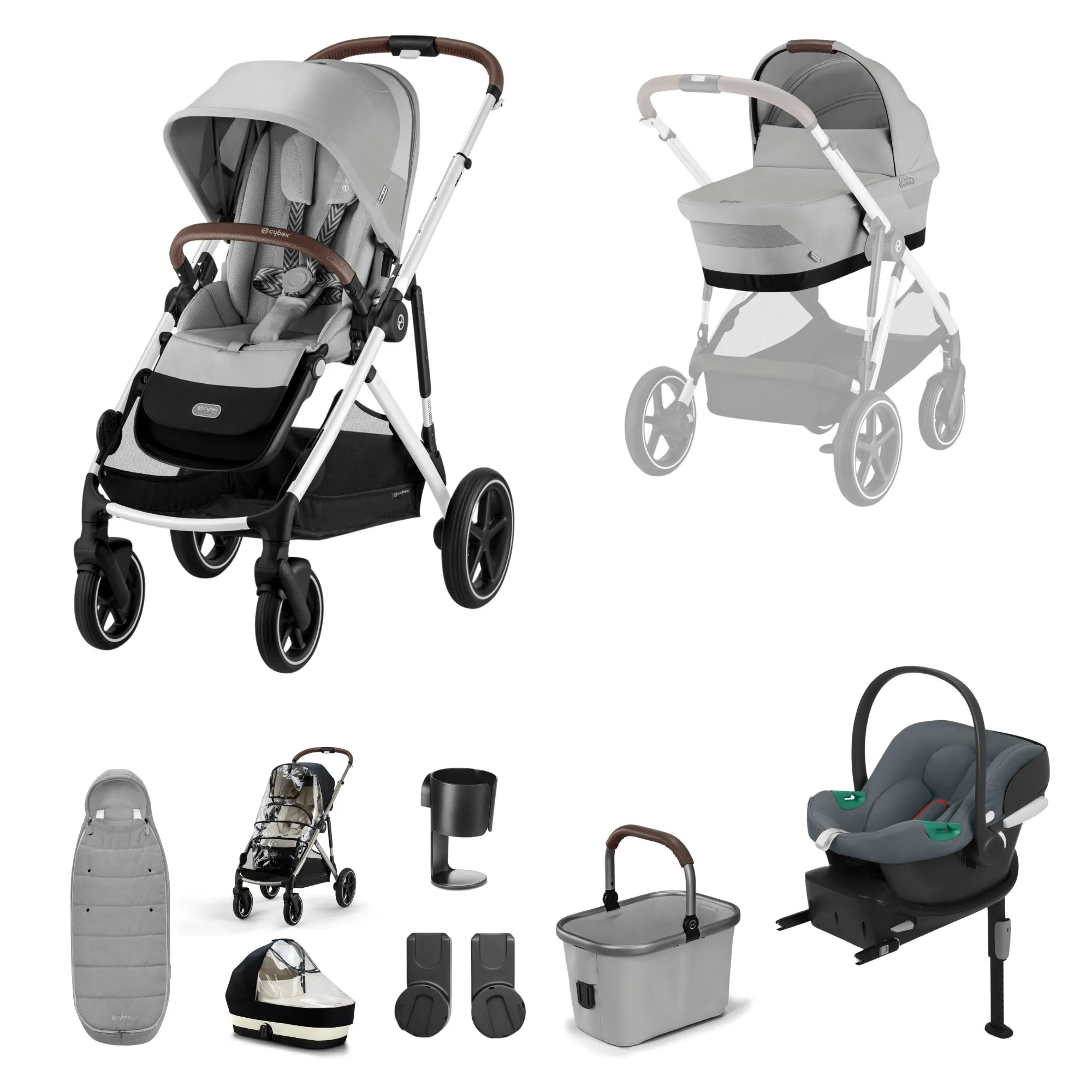 Cybex Gazelle S 11 Piece Aton B Bundle Stone Grey