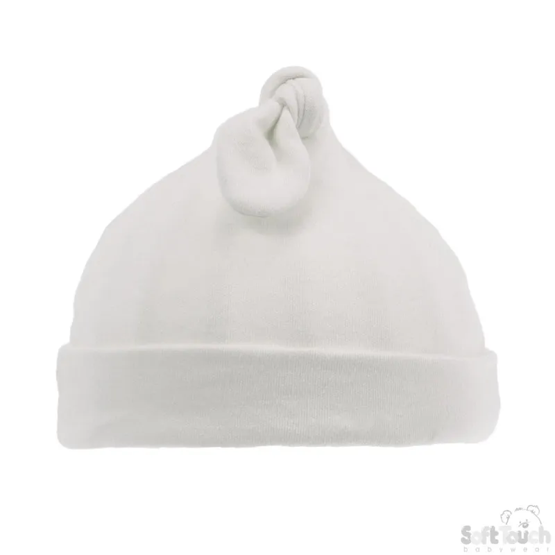 SOFT TOUCH white 'knotty' hat H23-W