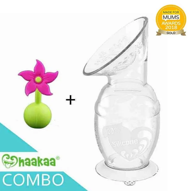 Haakaa Silicone Breast Pump 100ml & Free Flower Stopper