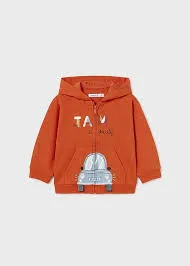 MAYORAL mini boys hoodie orange cars 2475aw24