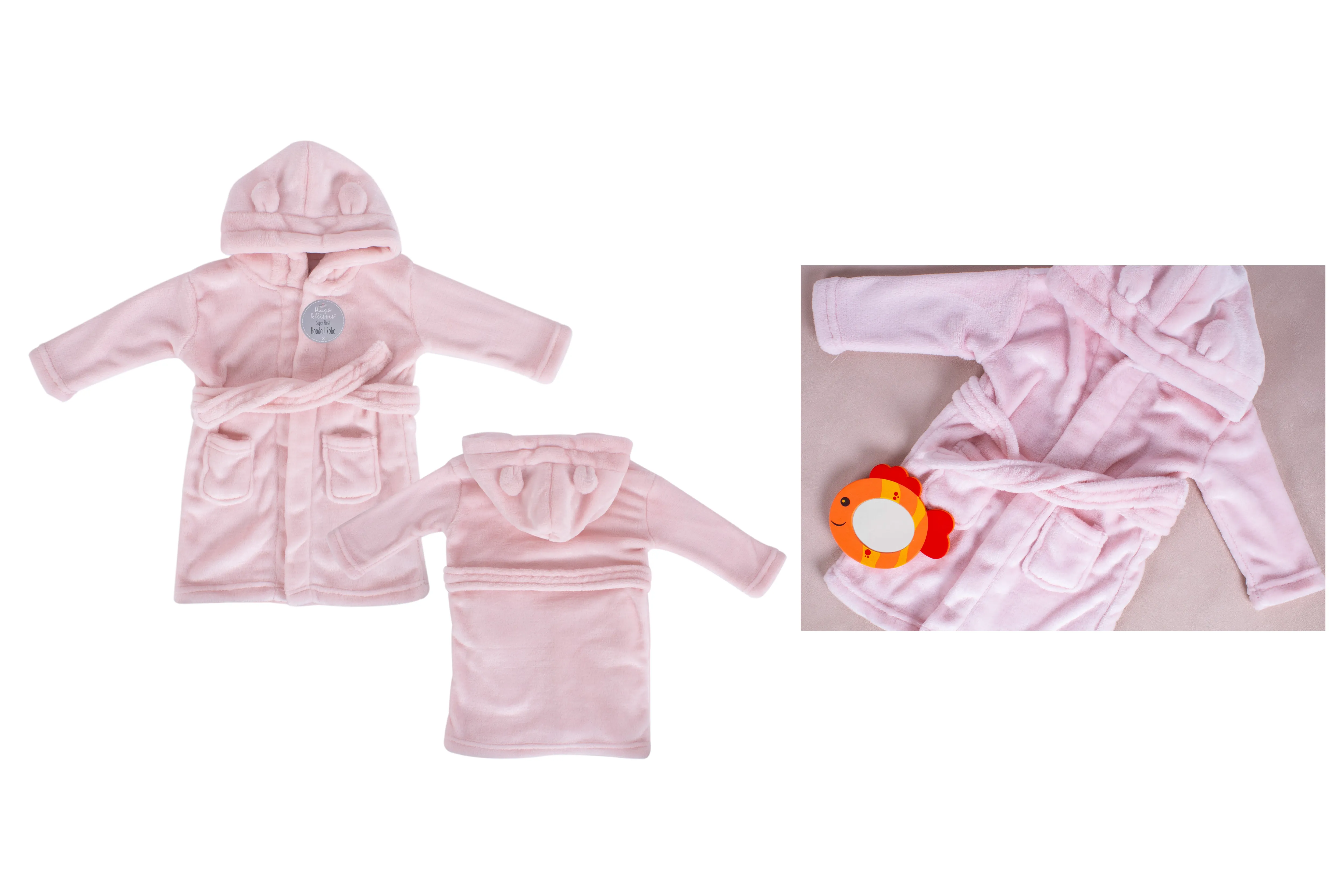 first steps hugs&kisses bathrobe pink