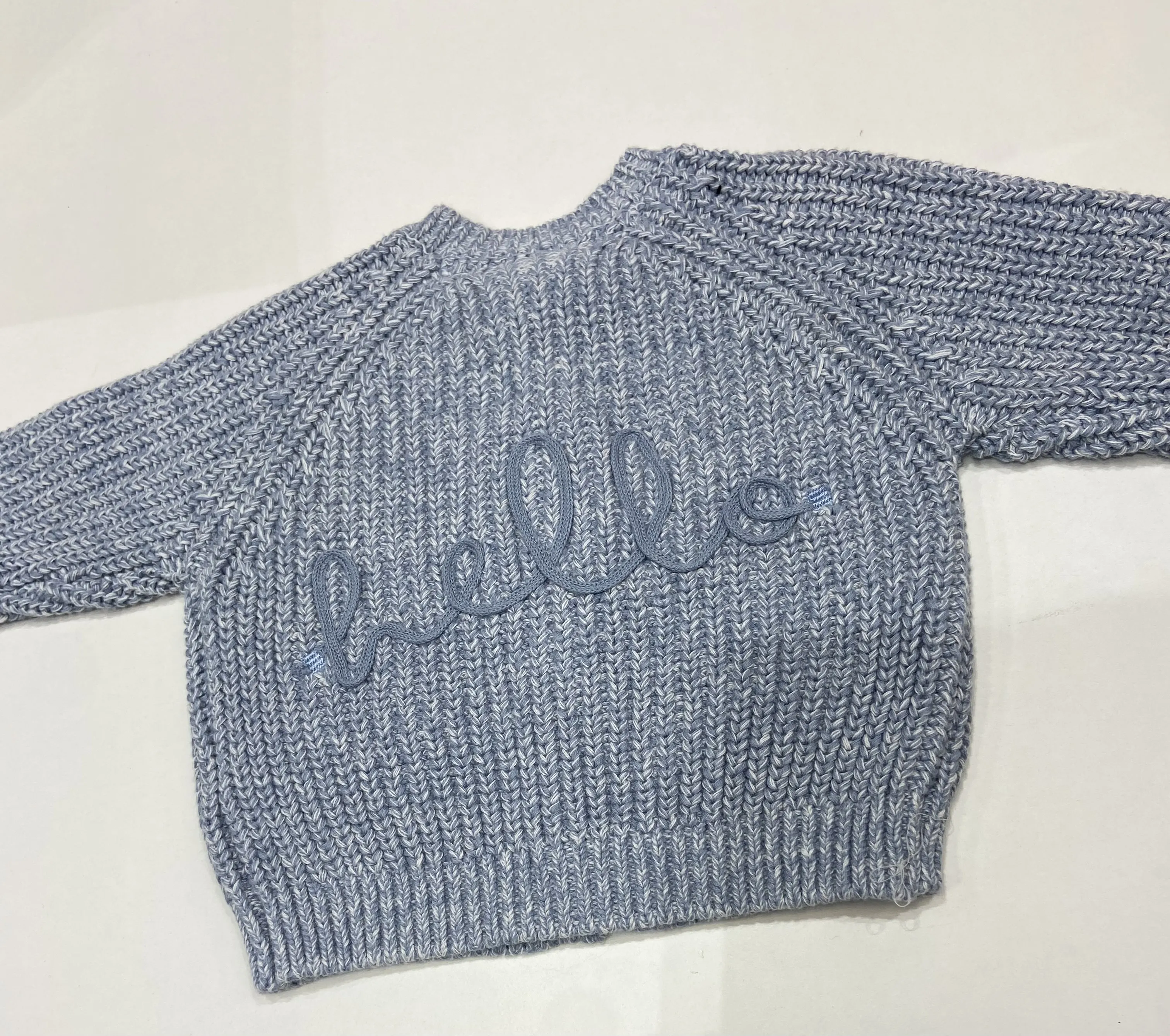 ROCK A BYE BABY boys blue knit hello cardigan e07653