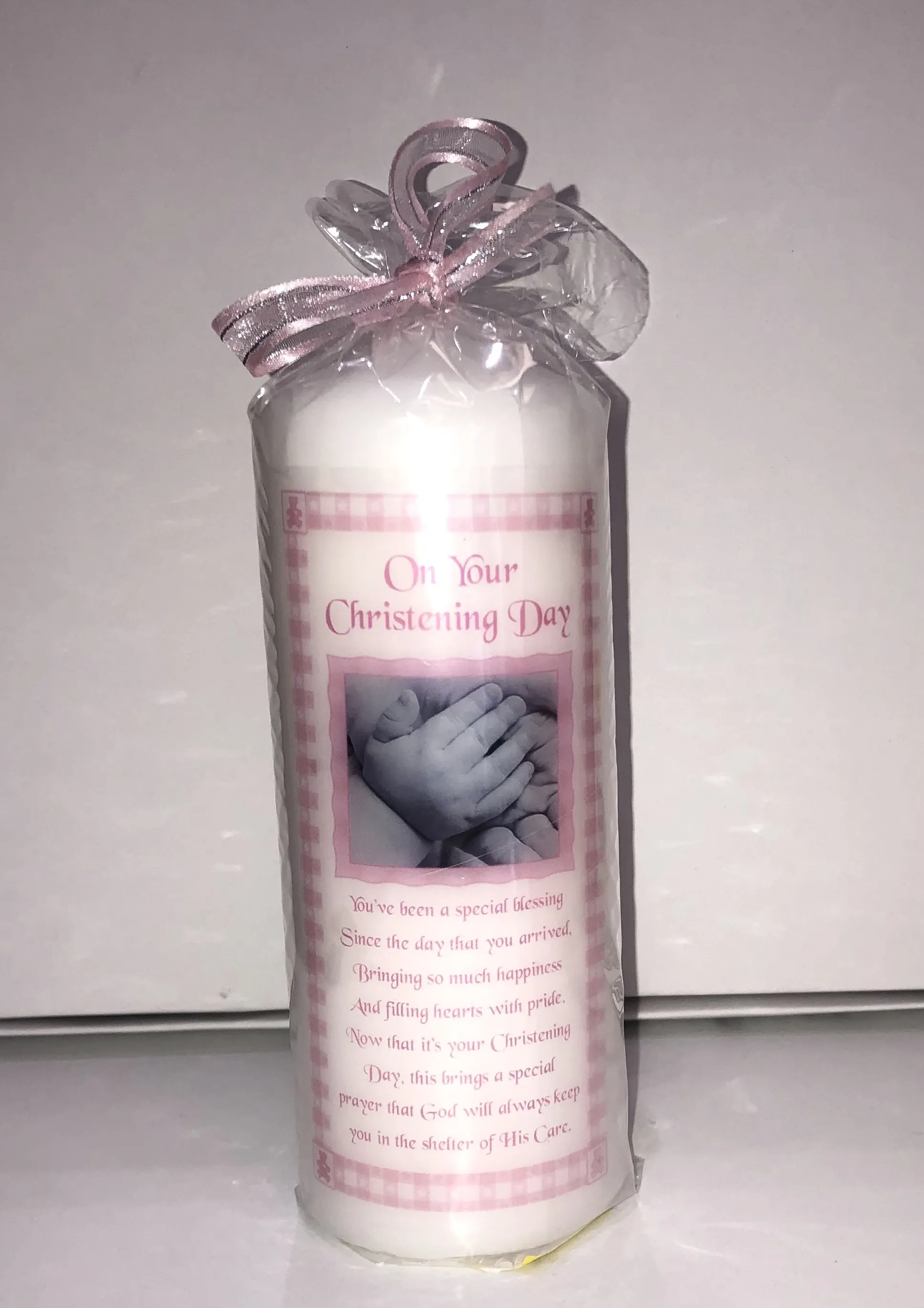 baby girls candle with hands image 