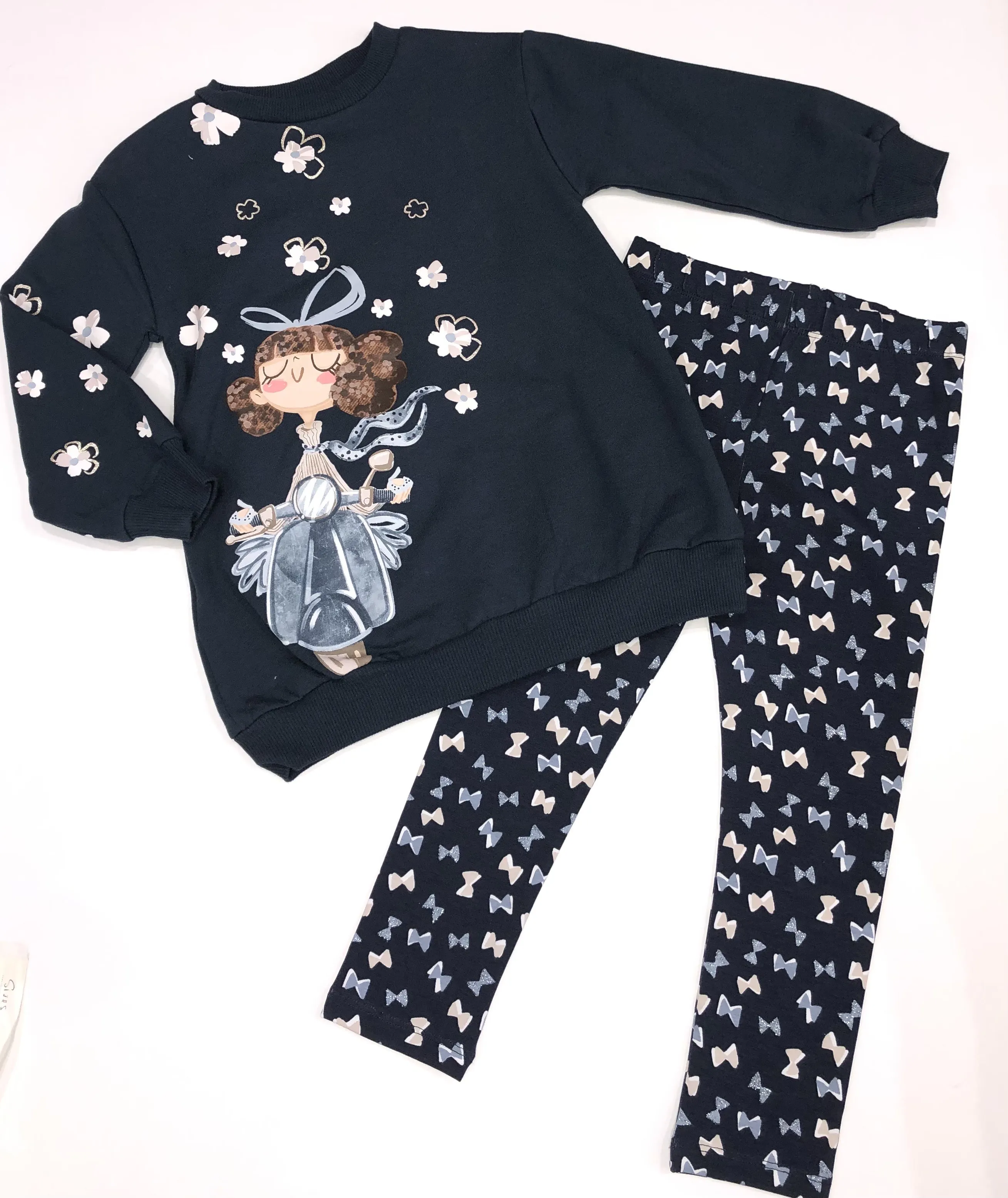 MAYORAL kid girls 2pc leggings set navy 4933aw24