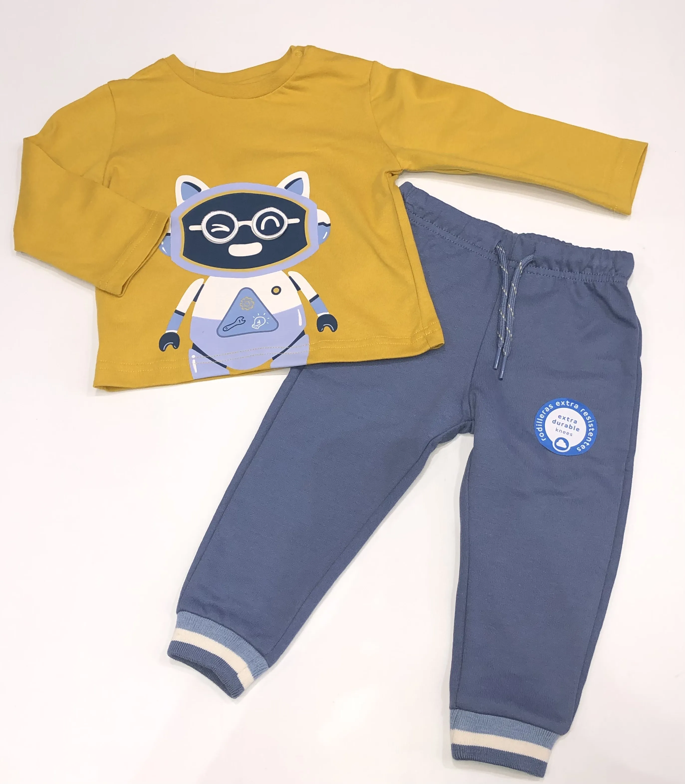 MAYORAL mini boys 2pce tracksuit robots mustard 2040aw24