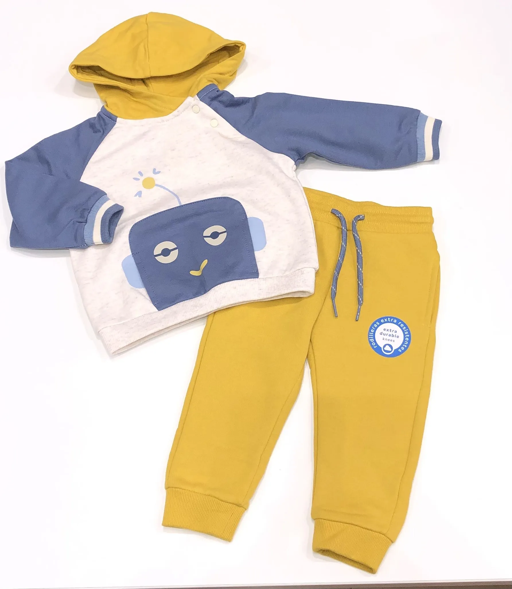 MAYORAL mini boys 2pc tracksuit mustard robots 2822aw24