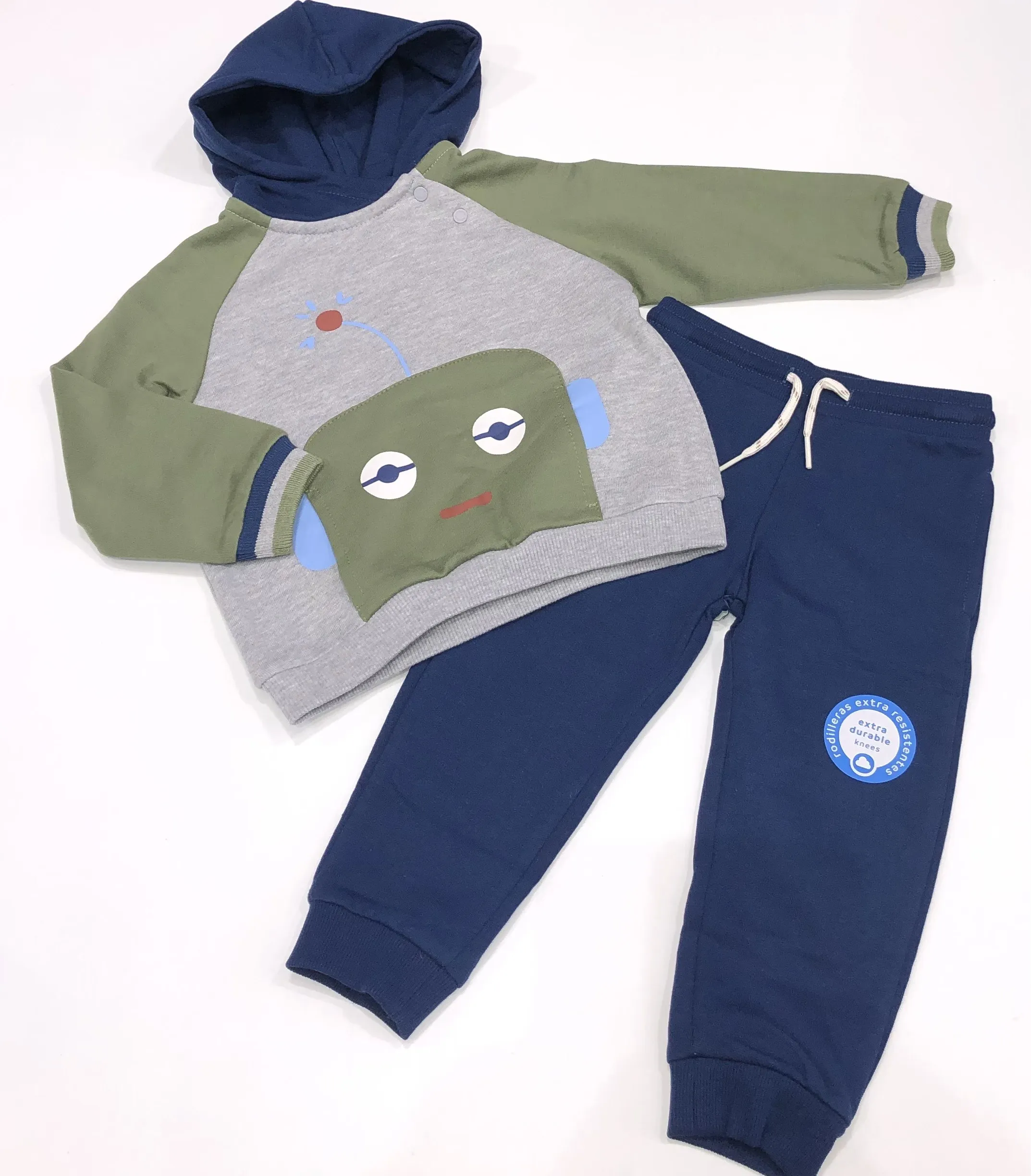 MAYORAL mini boys 2pce tracksuit green/grey robots 2822aw24