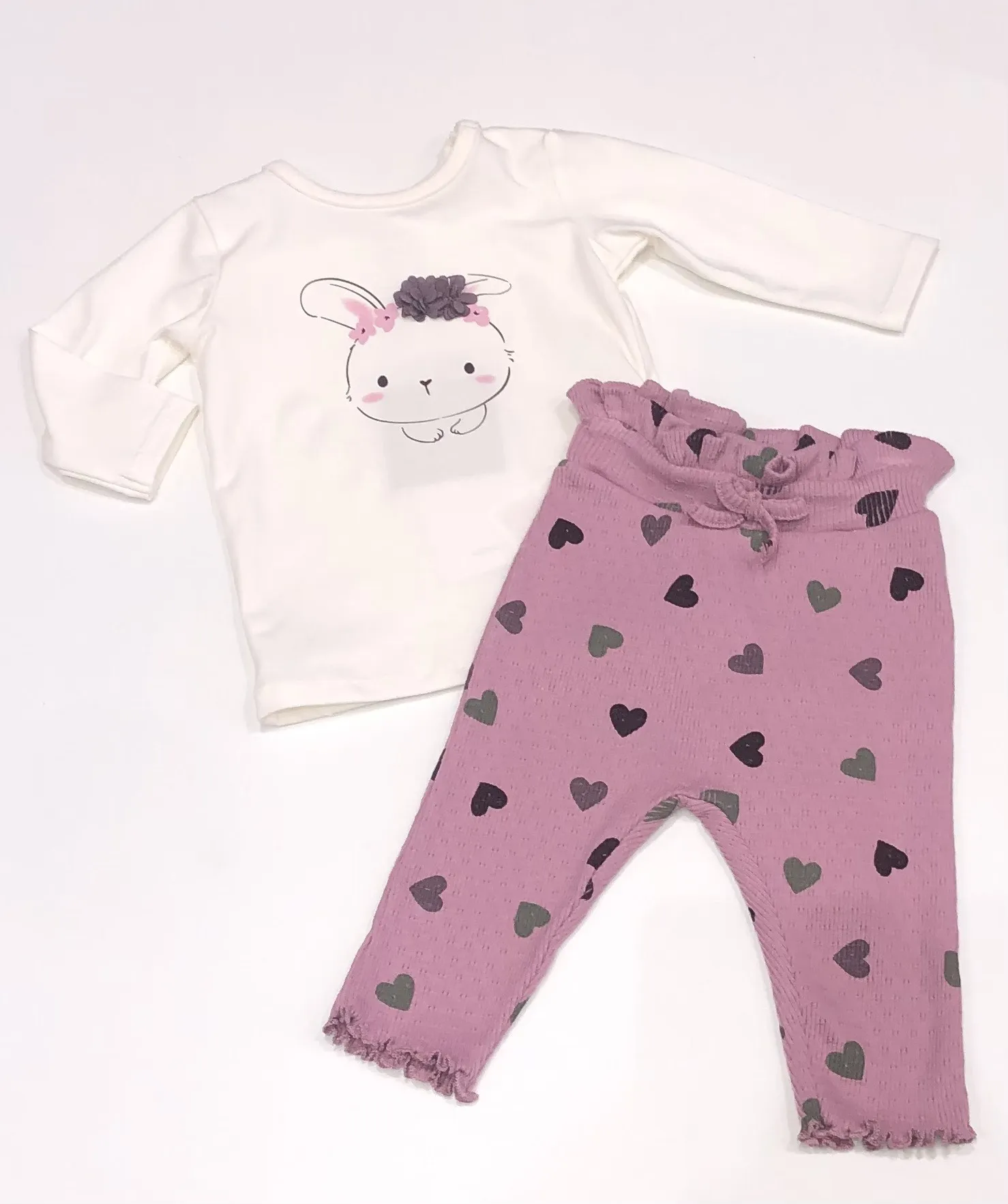 NAME IT nbf nasja ls top and leggings set white bunnies 13233377 aw24