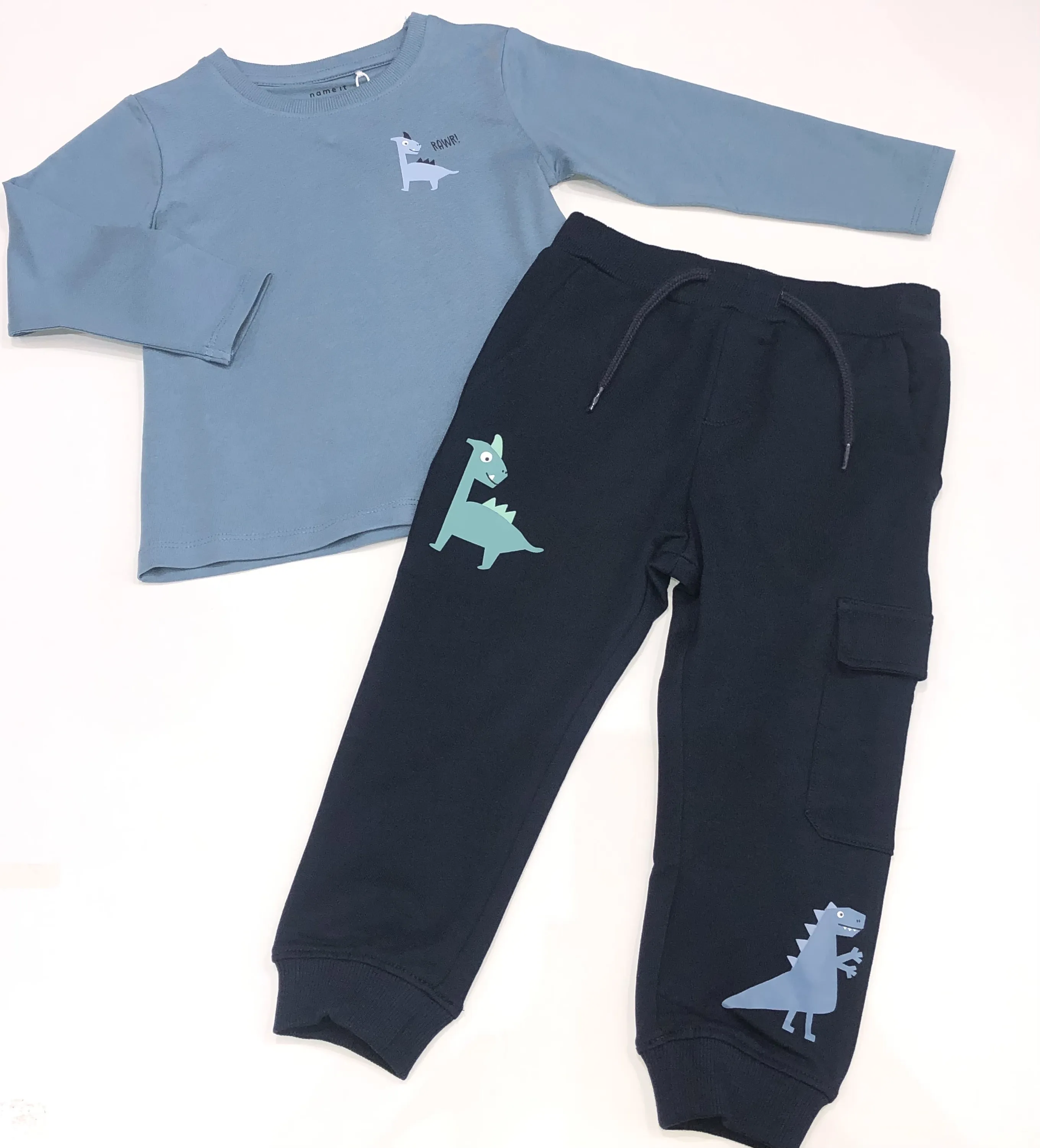 NAME IT nmm nivan ls top and jog bottoms blue dinos 13242101 aw24