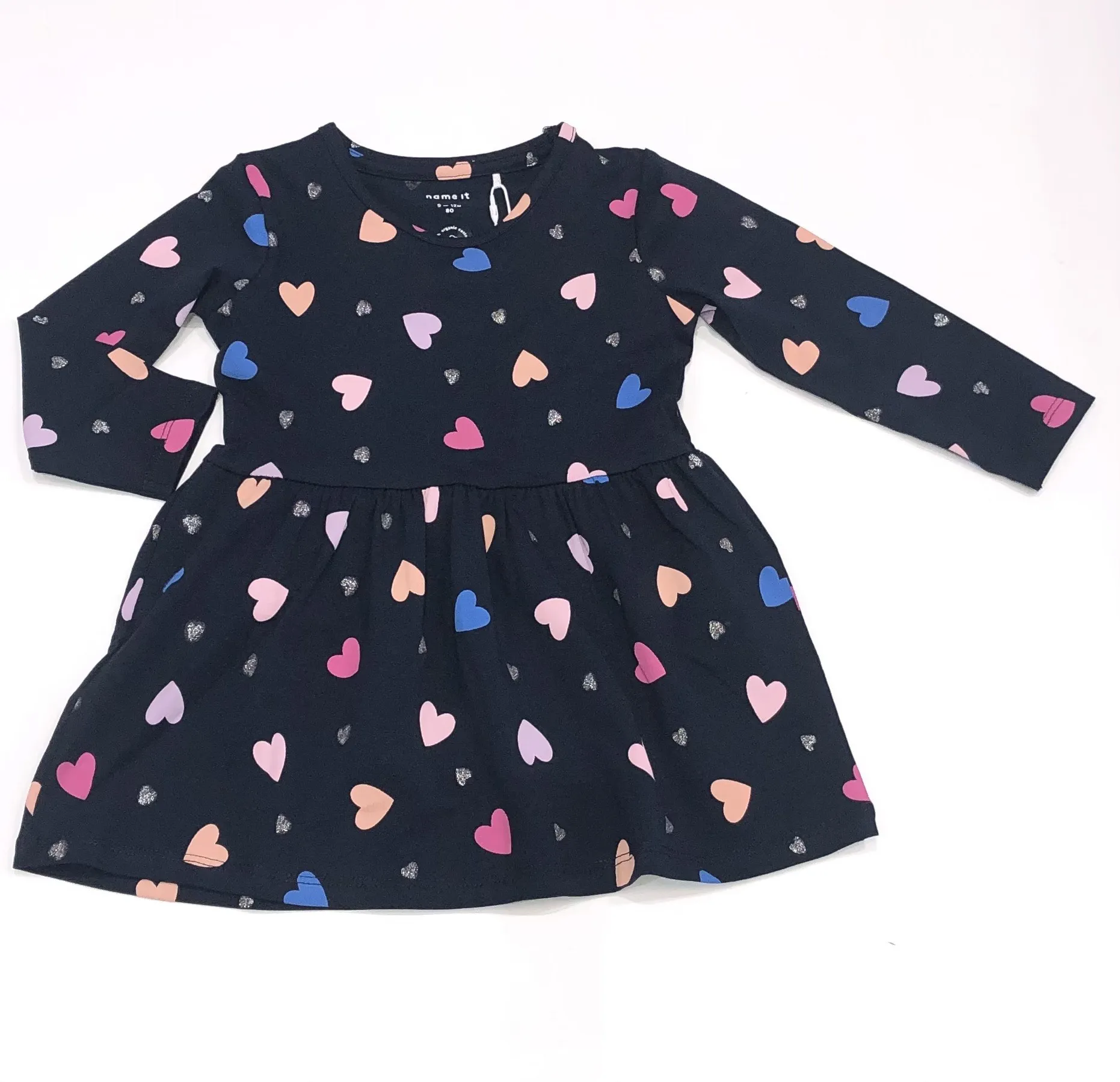 NAME IT nmf ladya ls dress aop hearts navy 13242028 aw24