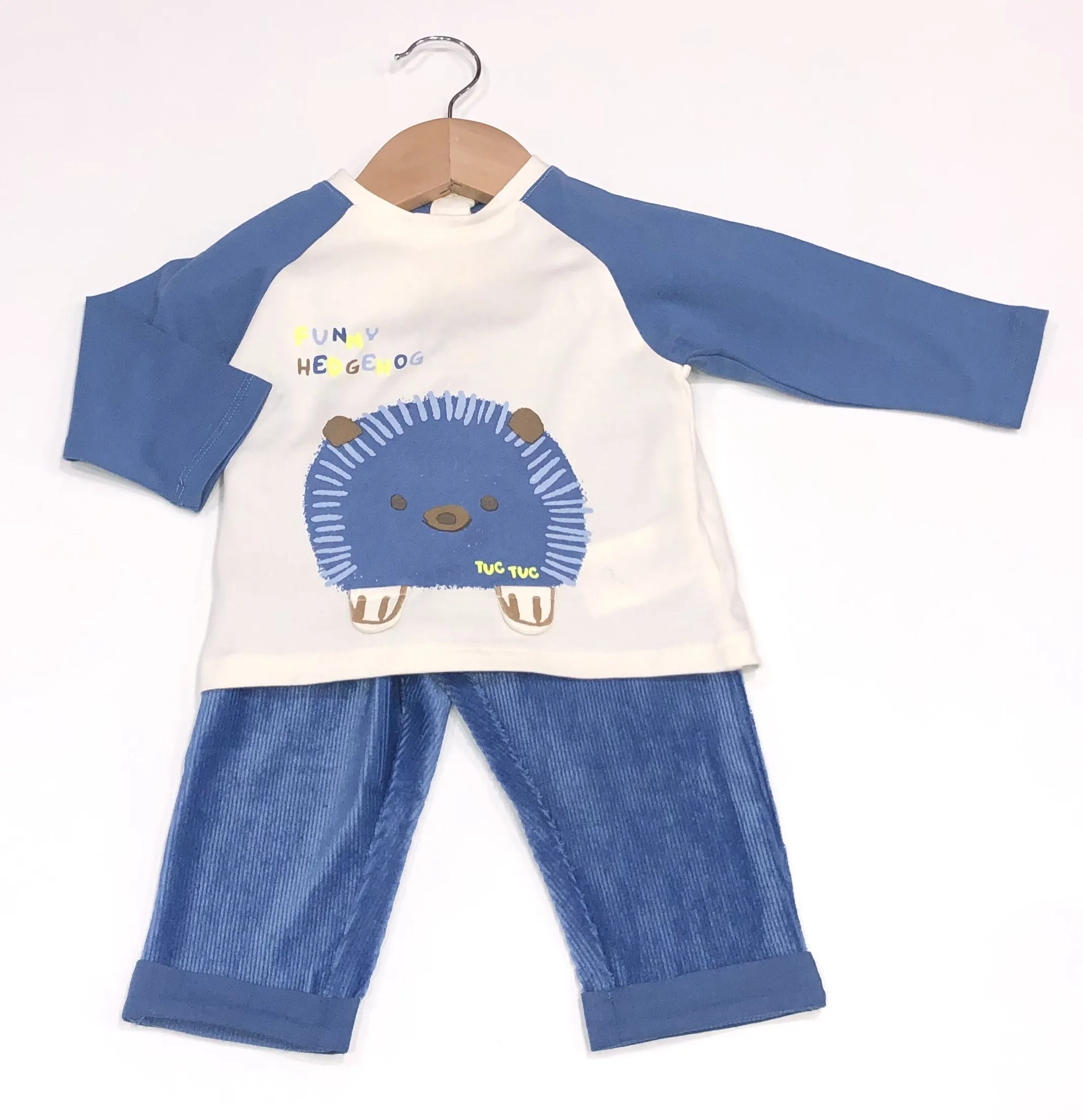 TUC TUC  baby boys 2pc blue hedghog  and cord 11378846 aw24