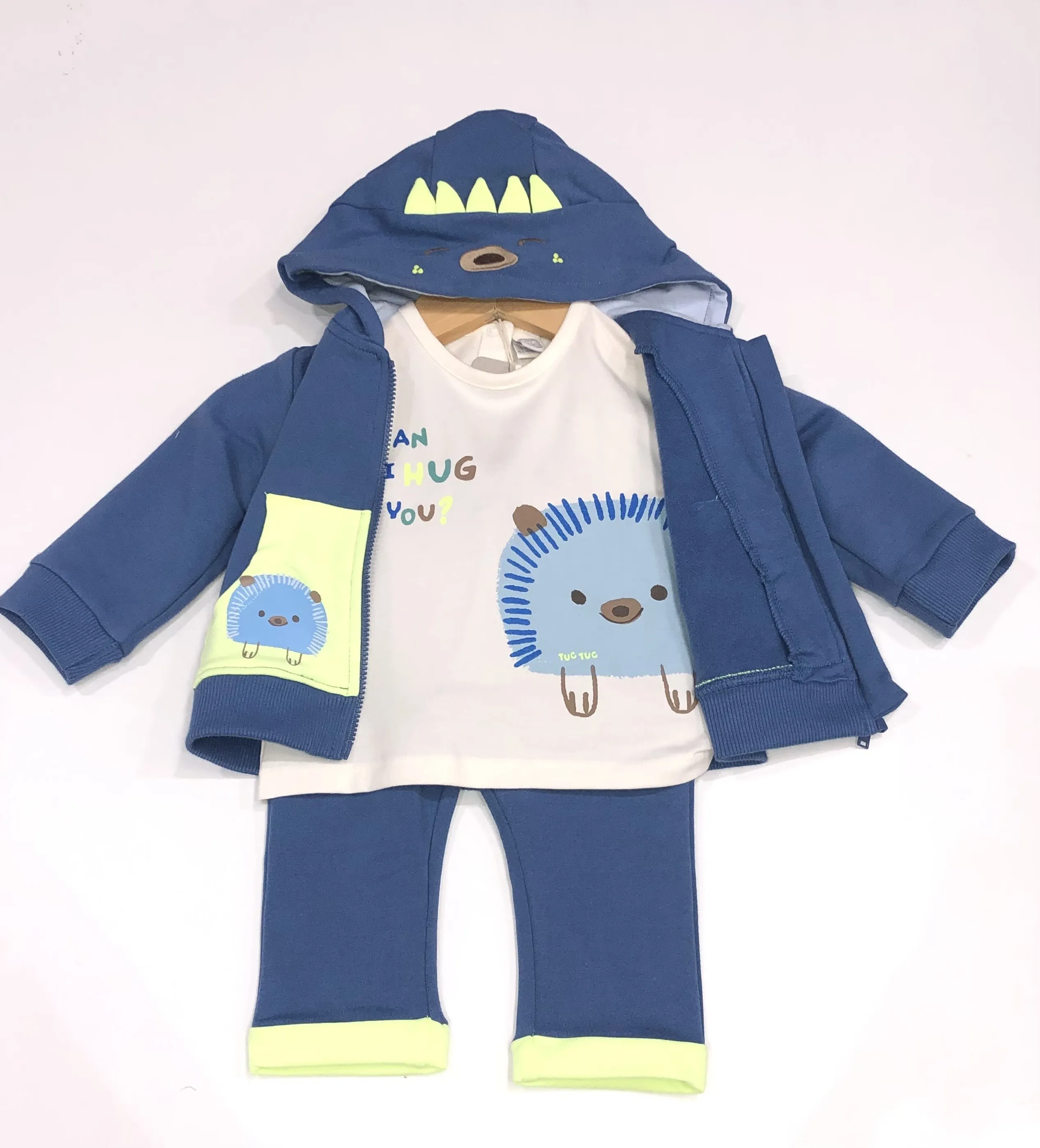 TUC TUC baby boys 3pc tracksuit hedgehog blue 11378848 aw24 