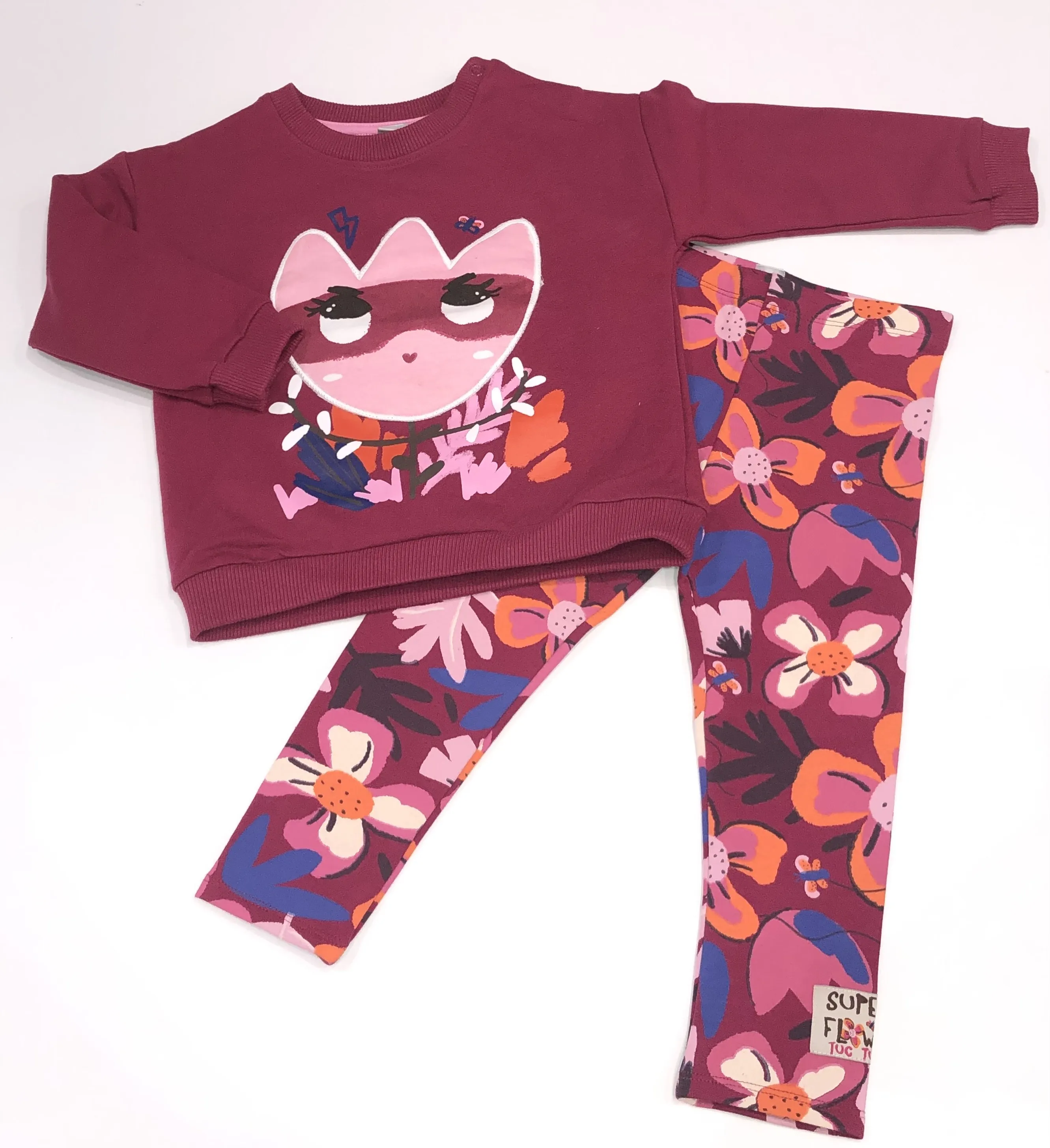 TUC TUC mini girls rasberry 2pce set tulip sweater and leggings set 11379187 aw24