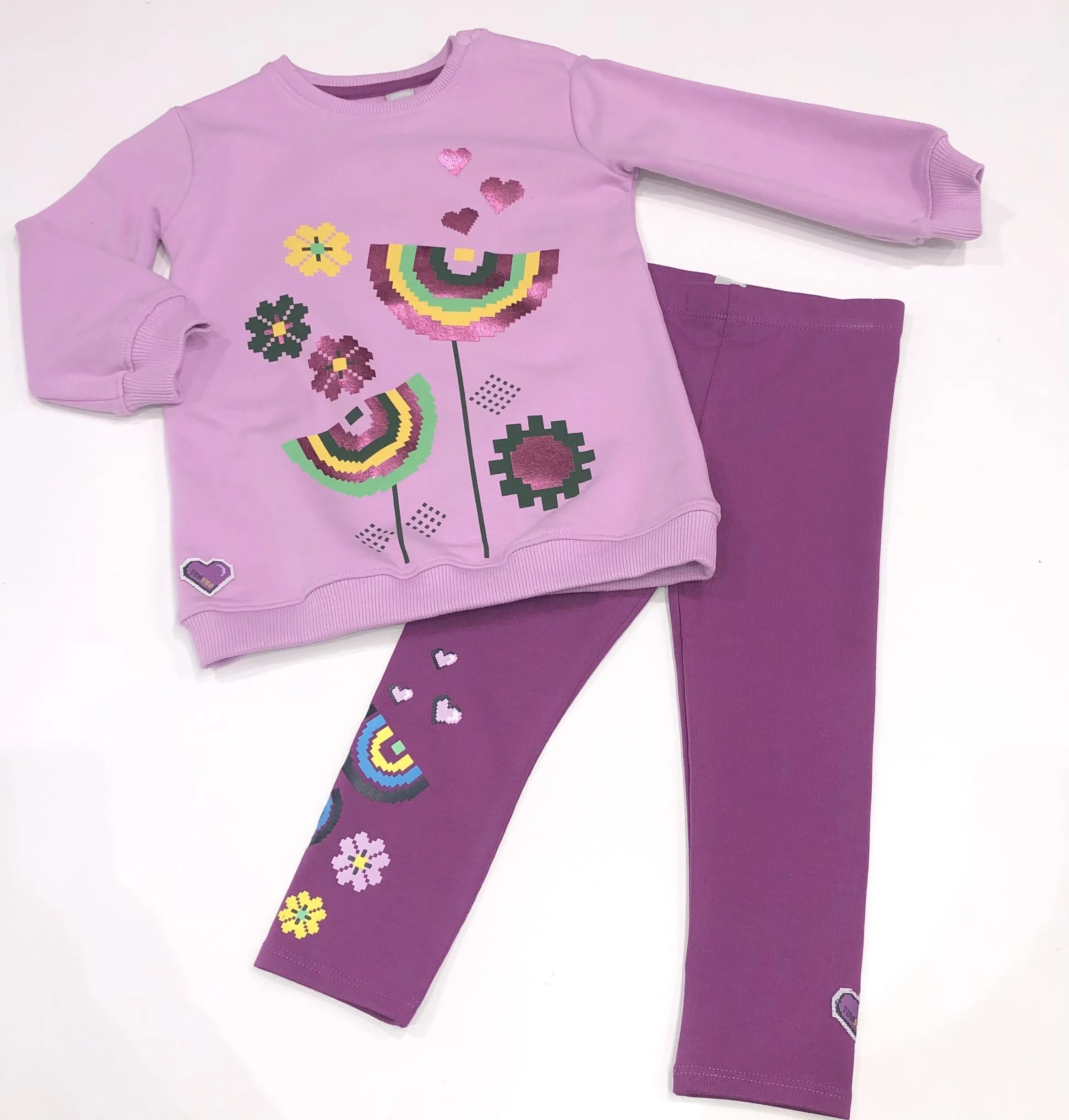 TUC TUC mini gitls purple tunic and leggings set 11379498 aw24 