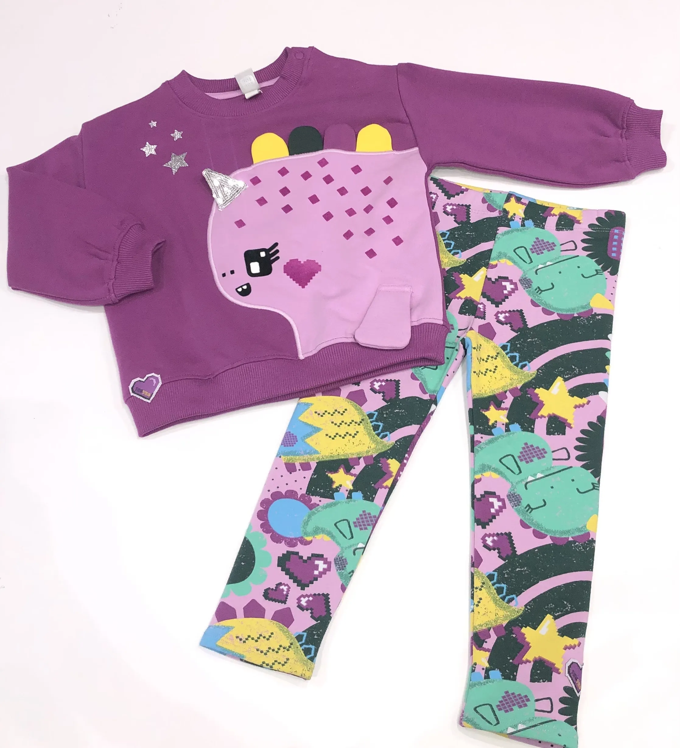 TUC TUC mini girls purple dino jumper and leggings set 11379487 aw24