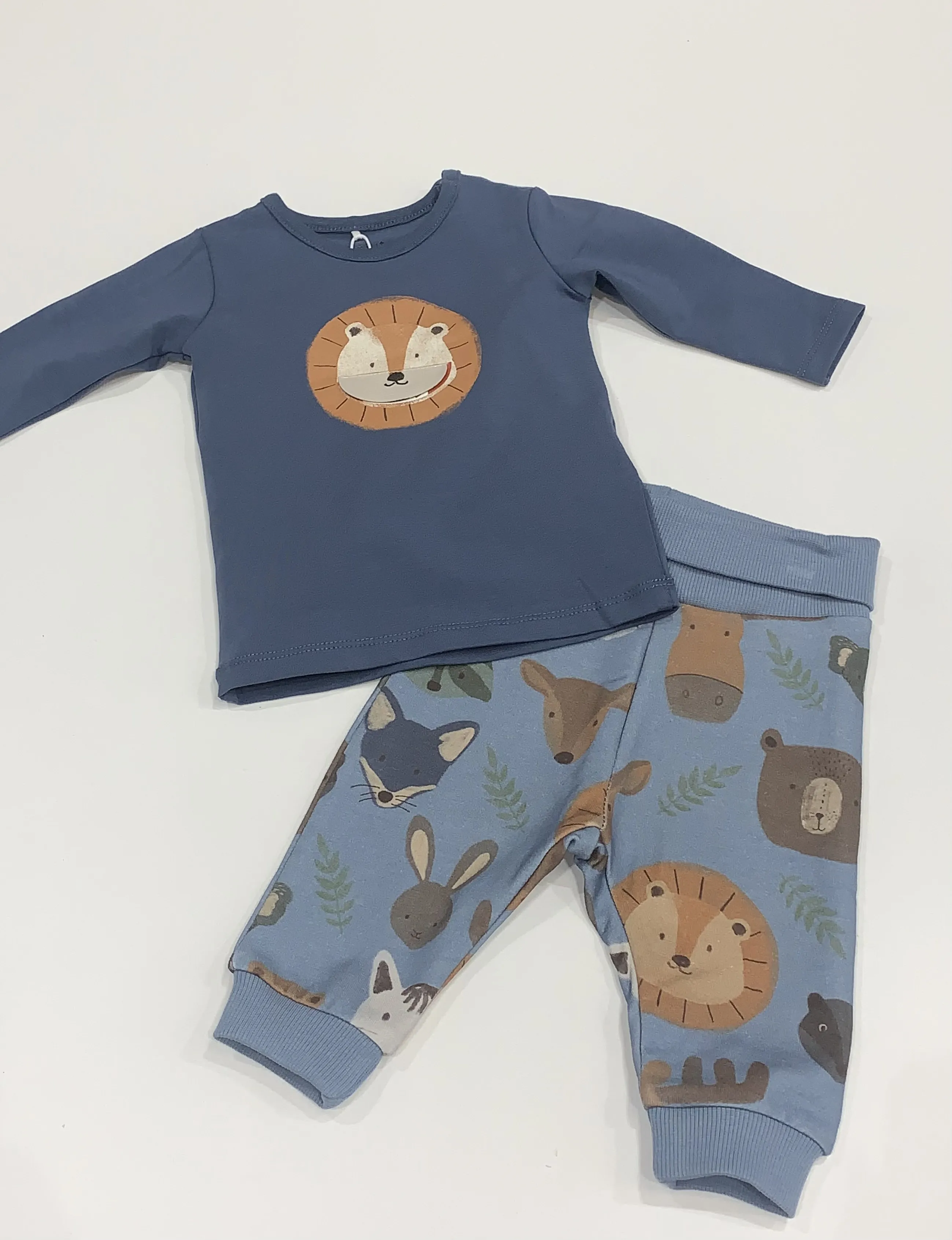 NAME IT nbm olan ls top blue lion baby boys 2pc set 13233482 aw24