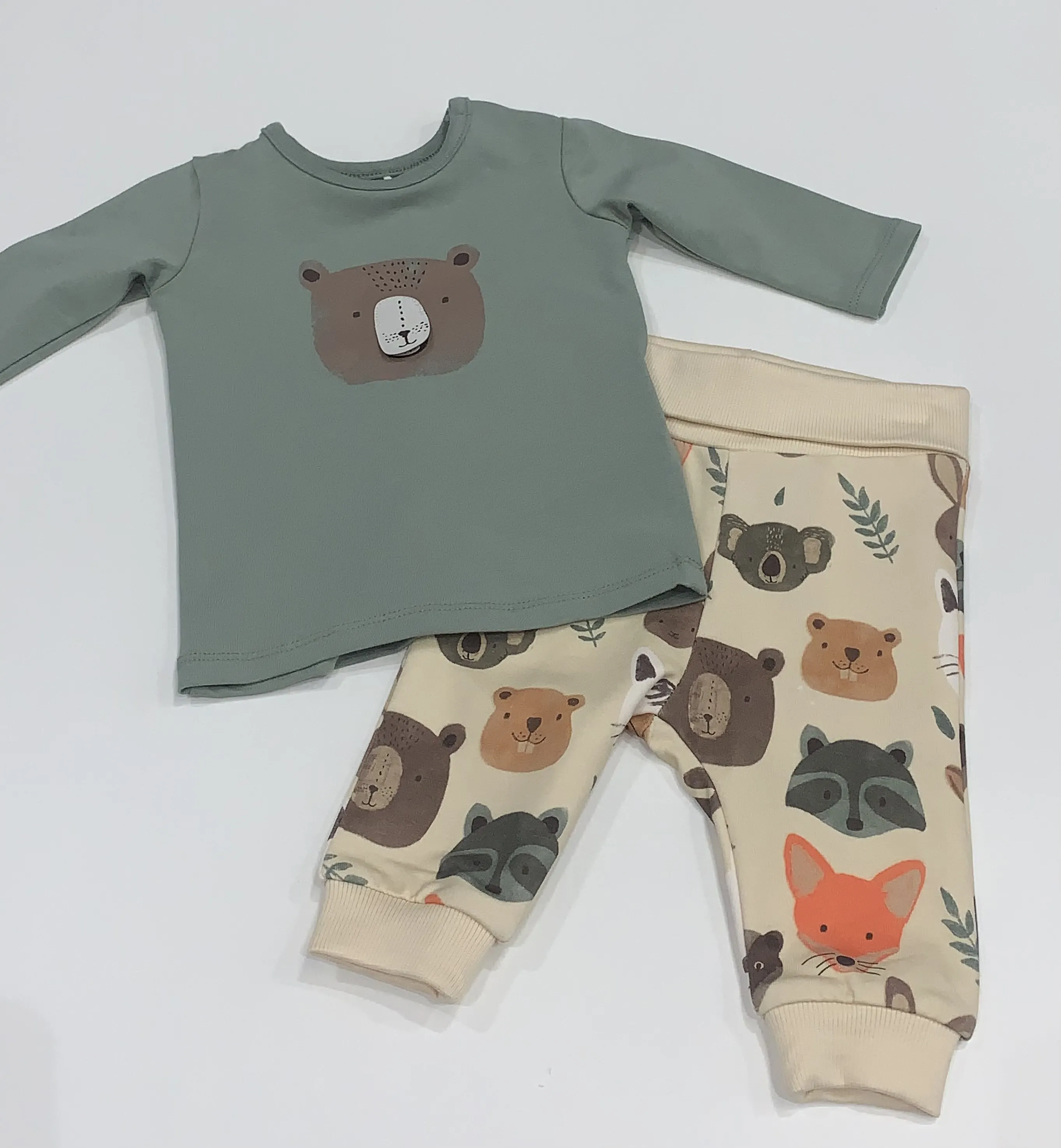 NAME IT nbm olan ls top sage bear baby boys 2pc set 13233482 aw24