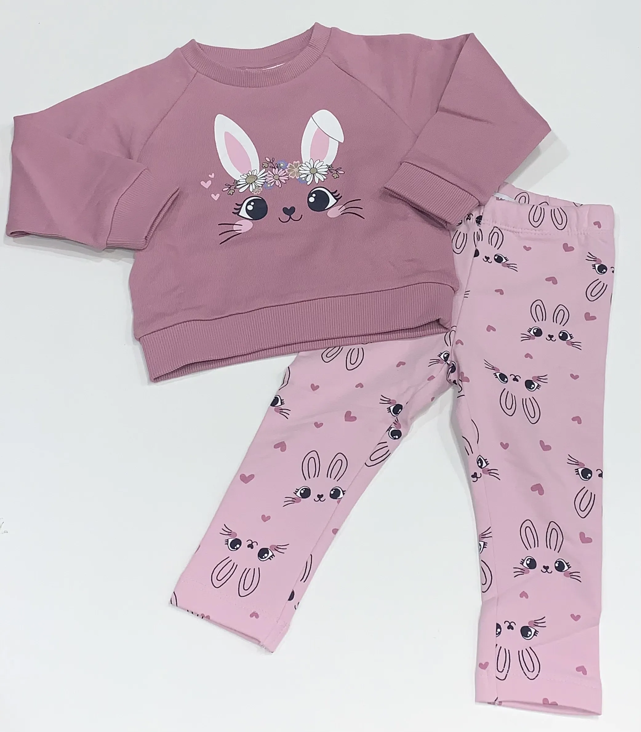 NAME IT nmf venus ls nreg sweat bru mauve rabbit leggings set 13234422 aw24 