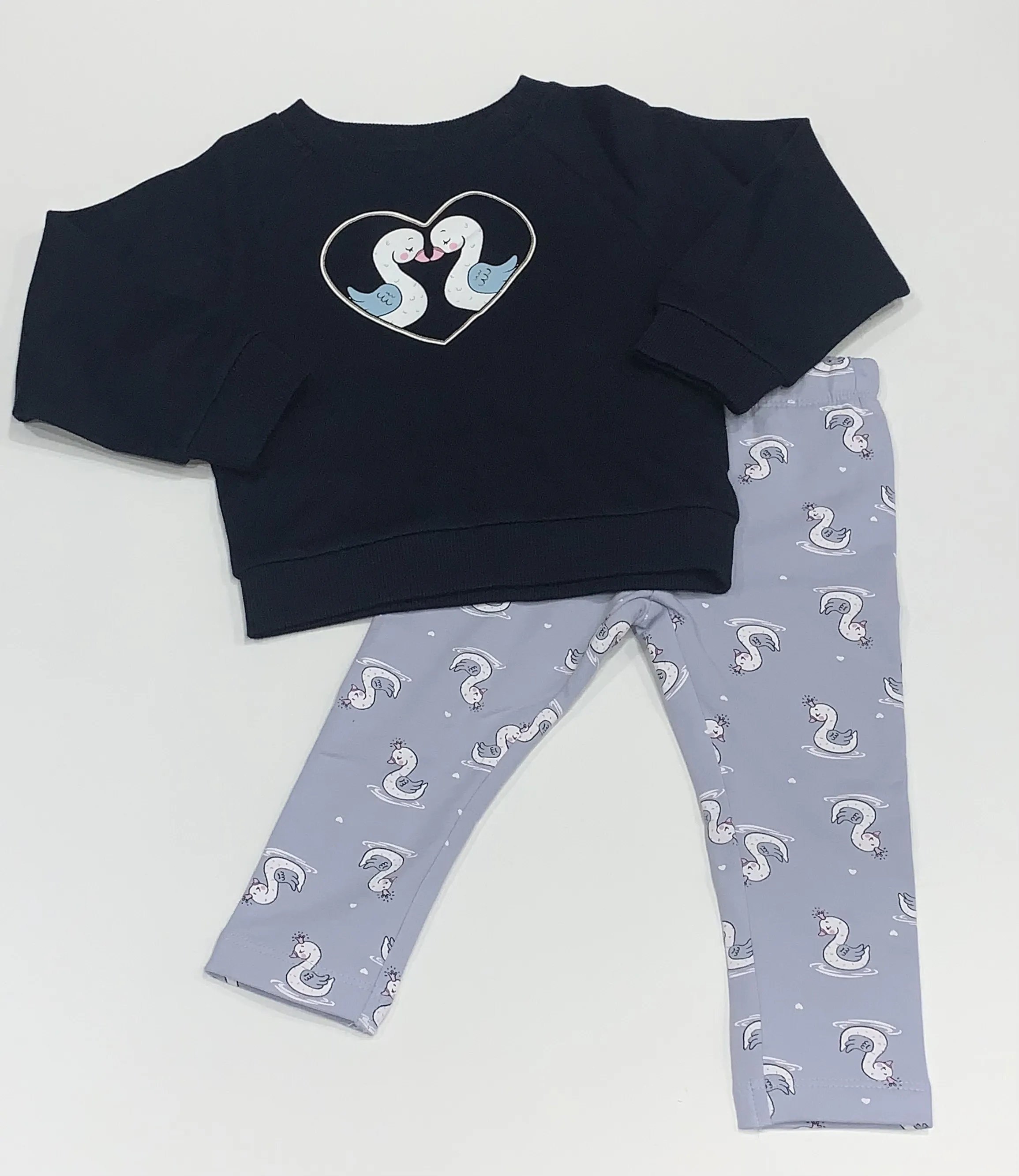 NAME IT nmf venus ls nreg sweat bru navy swans leggings set 13234422 aw24 