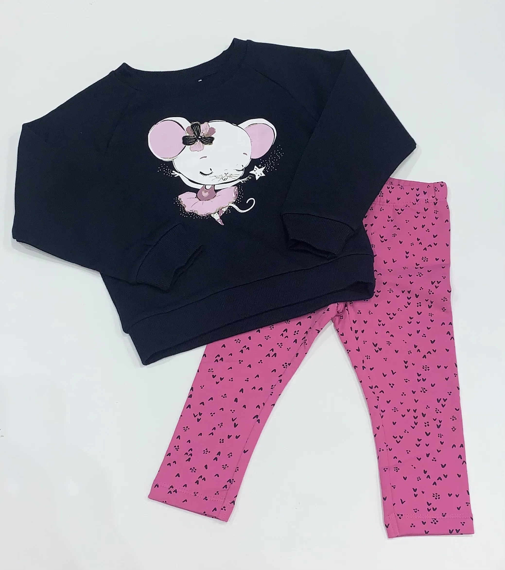 NAME IT nmf venus ls nreg sweat bru navy mouse leggings set 13234422 aw24