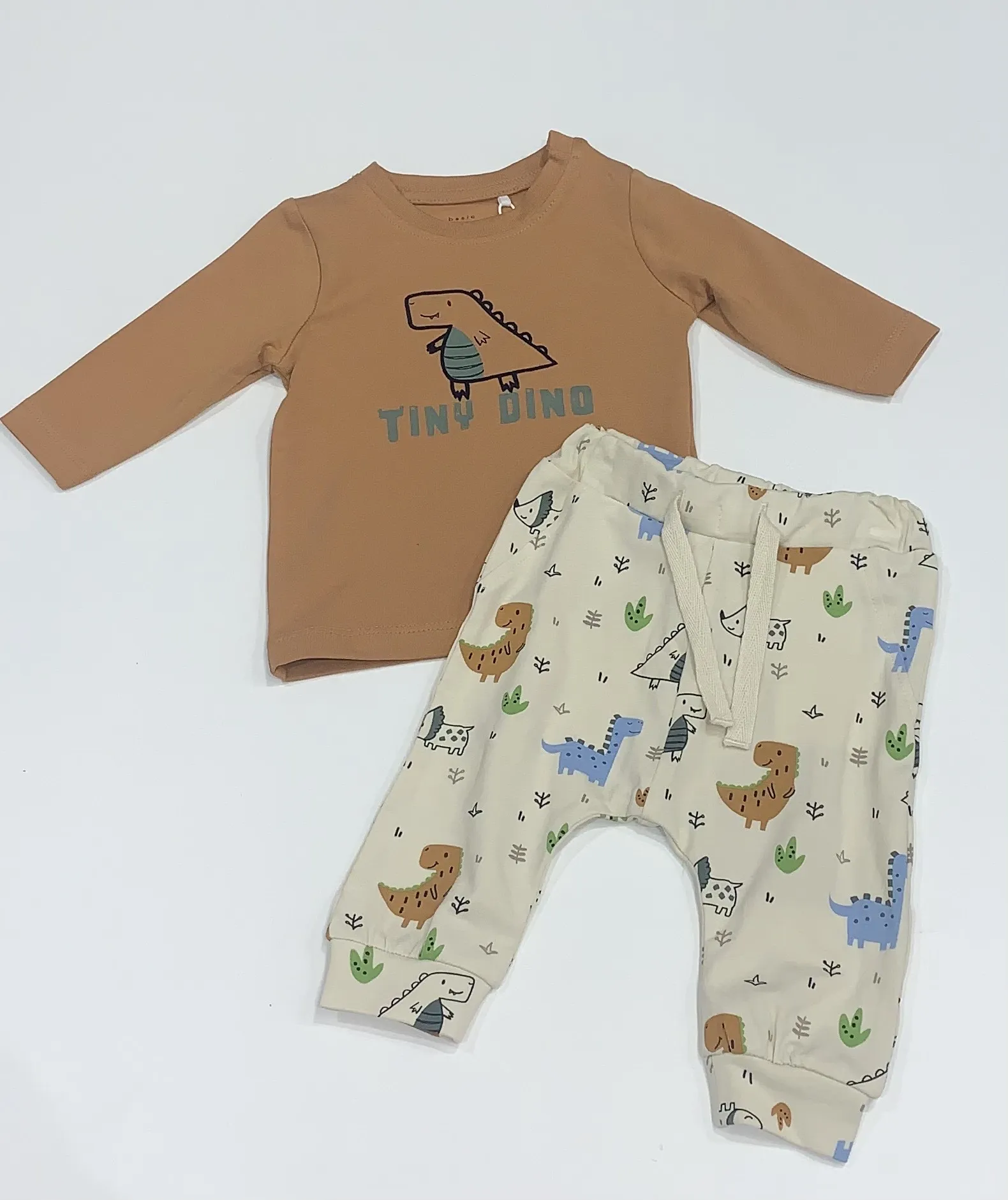 NAME IT nbm vacion ls top mustard dino set 13226077 aw24